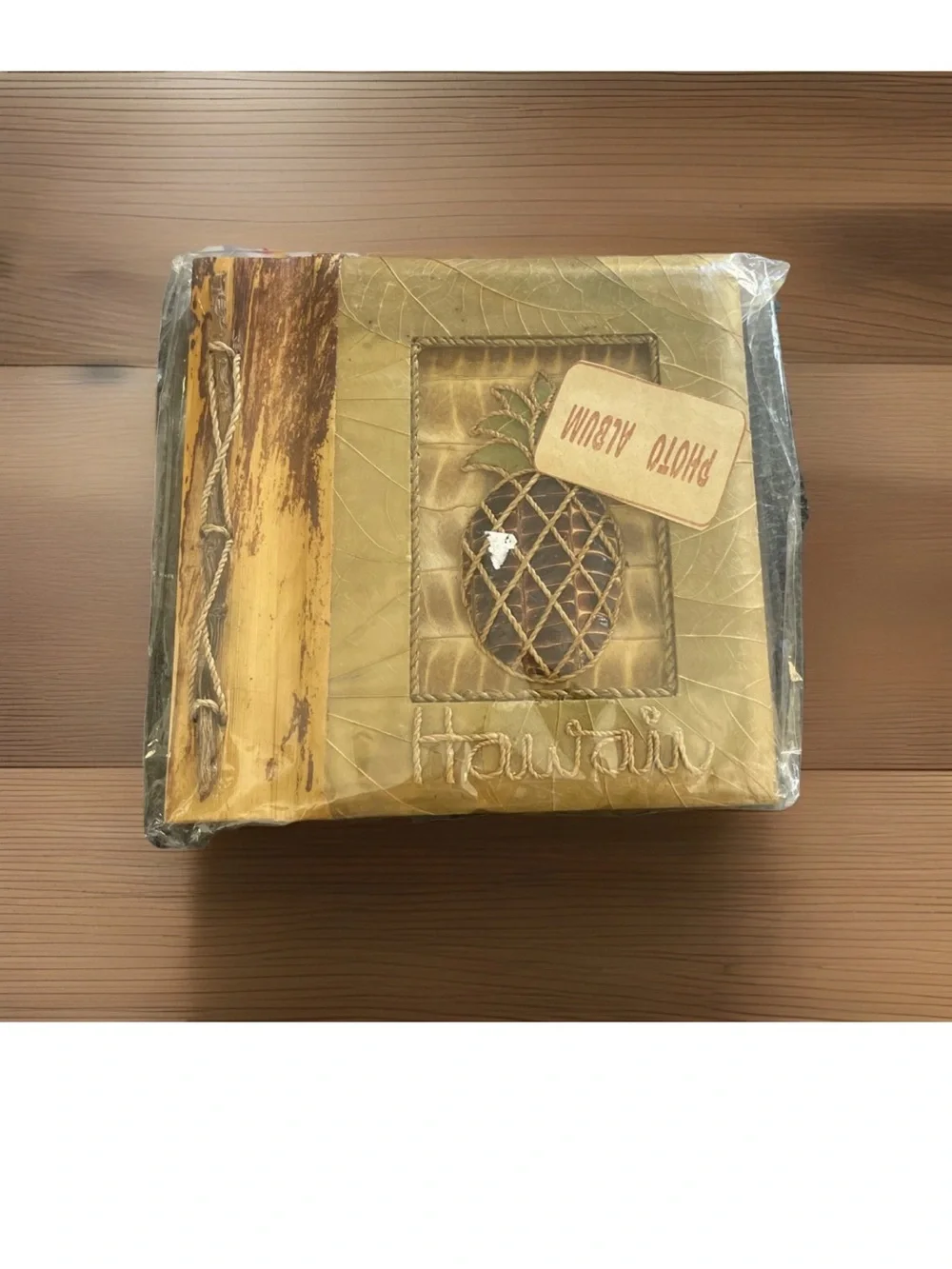 Hawaii Pineapple Photo Album - Leaf & Bamboo Cover